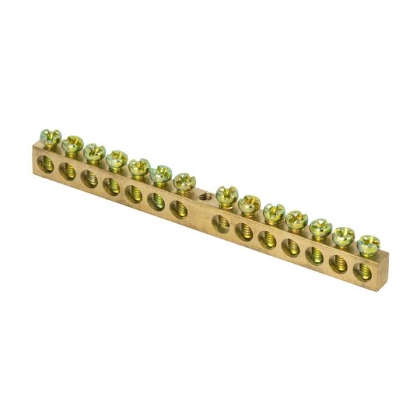 Шина нул. 6х9 (14/1) EKF латунь крепеж по центру розн. стикер