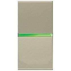 ABB  Zenit  Шампань Выключатель механизм 1-клавишный 1-полюсный с клавишей с контрольной подсветкой 1-модуль N2101.5 CV/2CLA210150N1901/