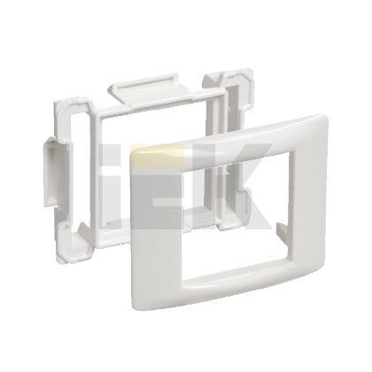 IEK  Праймер  Рамка и суппорт  Белый  для кабельных каналов универсальная на 2 модуля  CKK-40D-RU2-K01